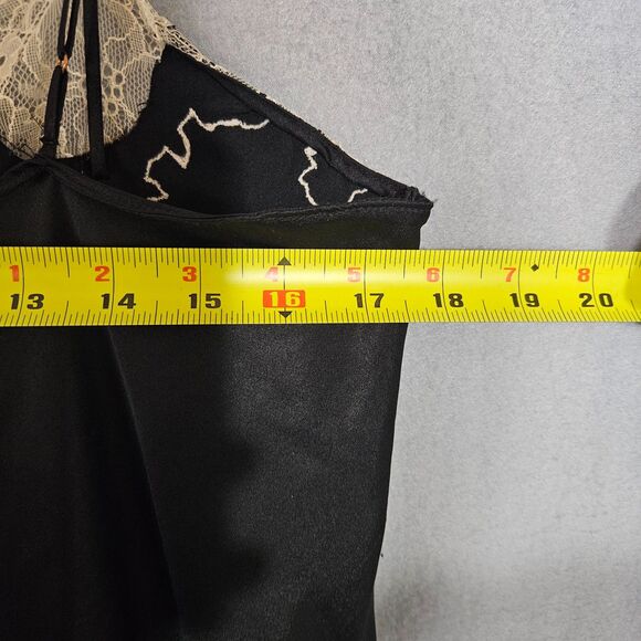 Victoria's Secret Medium Black with Ivory Lace Chamise Nighty Pajamas Romantic - Picture 6 of 7